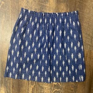 J. Crew Blue and White Patterned Skirt